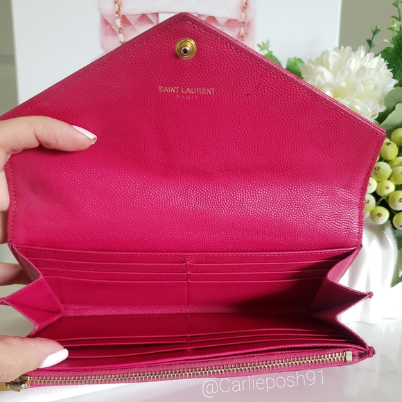 **SOLD** Authentic Pre-owned Yves Saint Laurent Grain De Poudre Envelope Wallet - Picture 7 of 16